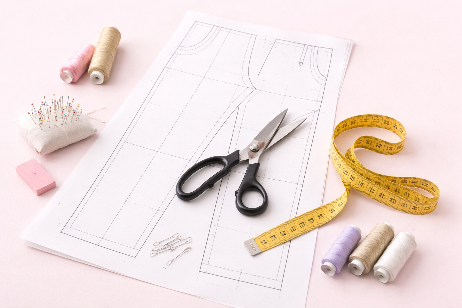 پک کامل الگو آماده شلوار از سایز ۳۶ تا ۵۲ هر سایز جدا از چاپ