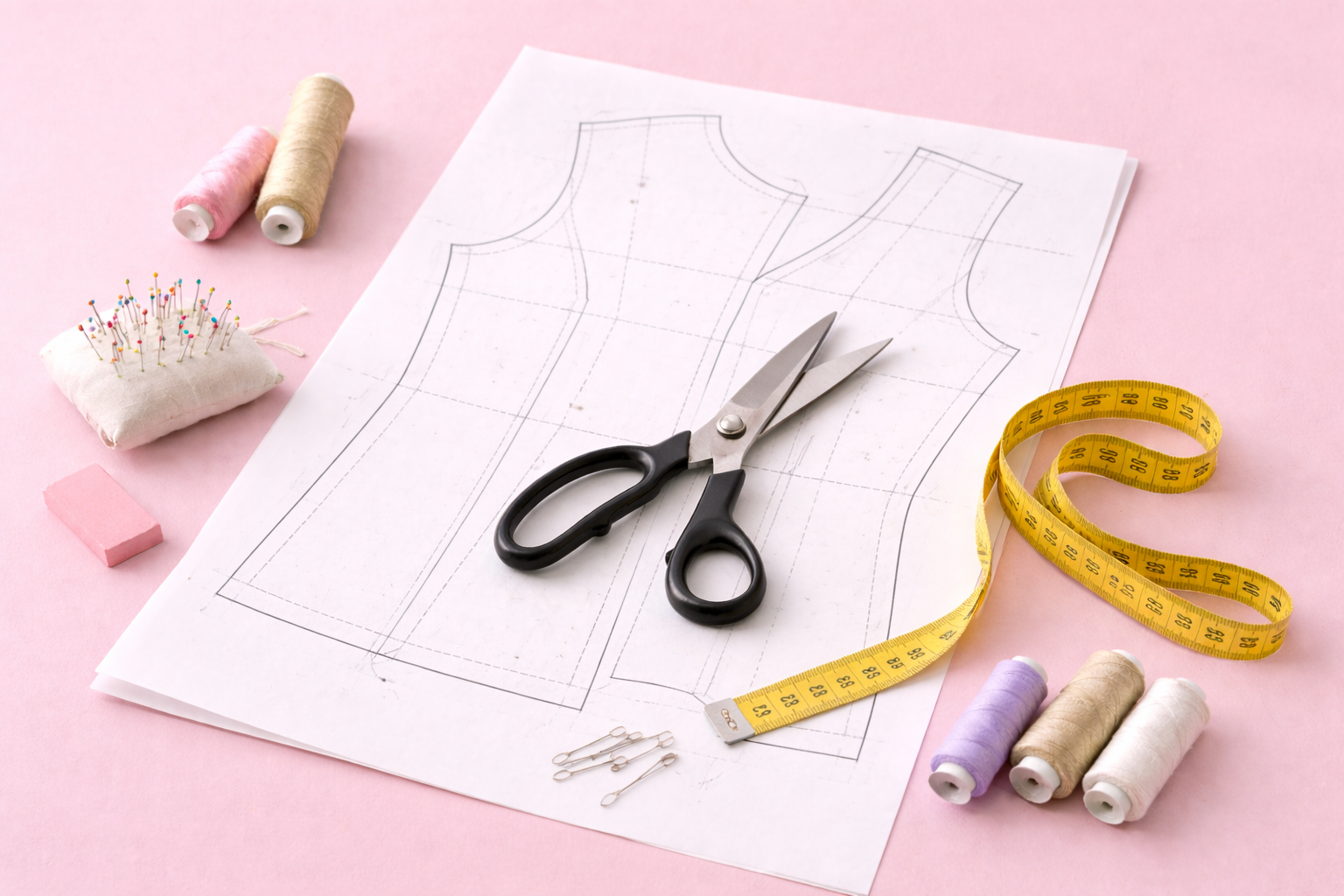 پک کامل الگو آماده بالاتنه به همراه آستین از سایز 36 تا 54 هر سایز جدا از چاپ