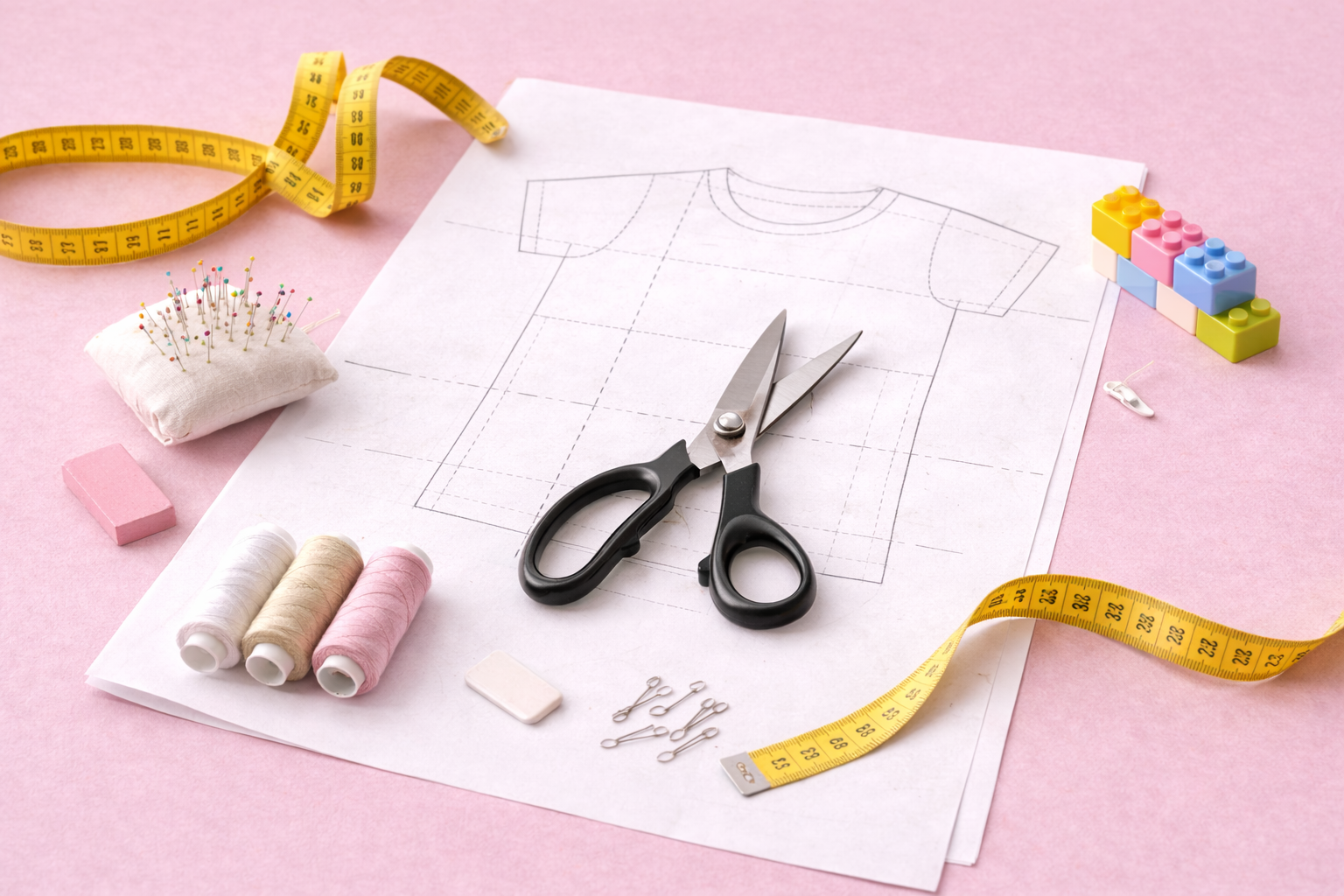 پک کامل الگو آماده کودک از سن 2 سال تا 12 سال به همراه بالاتنه ، شلوار و آستین