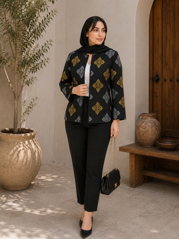 کت و شومیز زنانه طرح دار جنس لنین