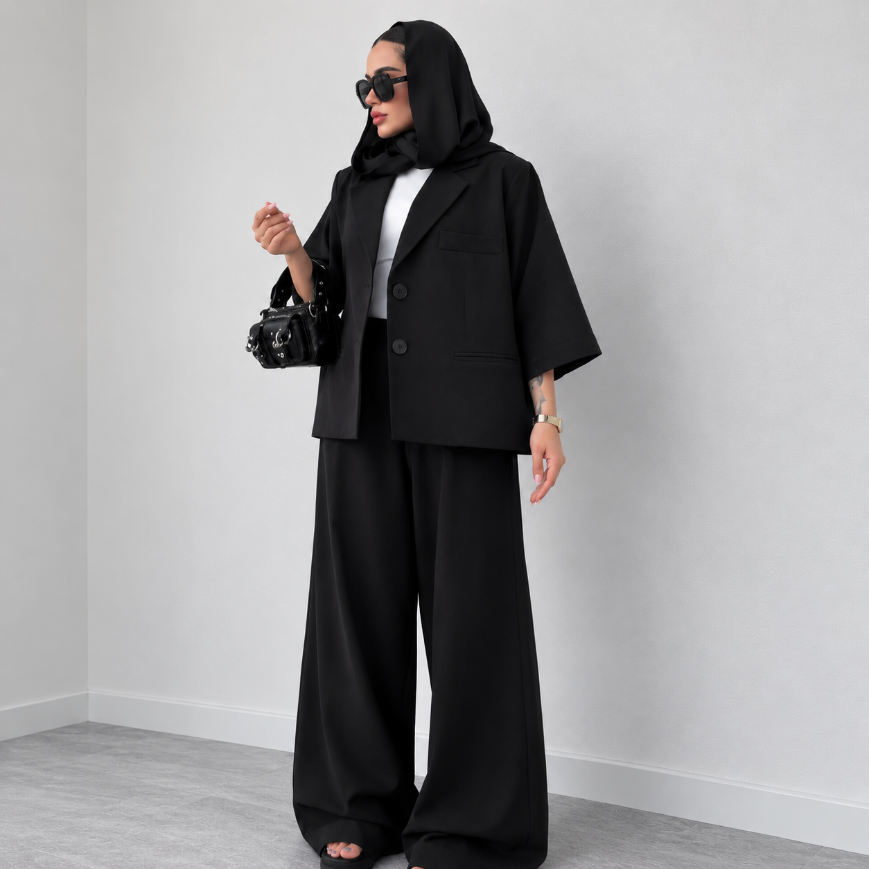 کت و شلوار باکسی زنانه جنس لینن