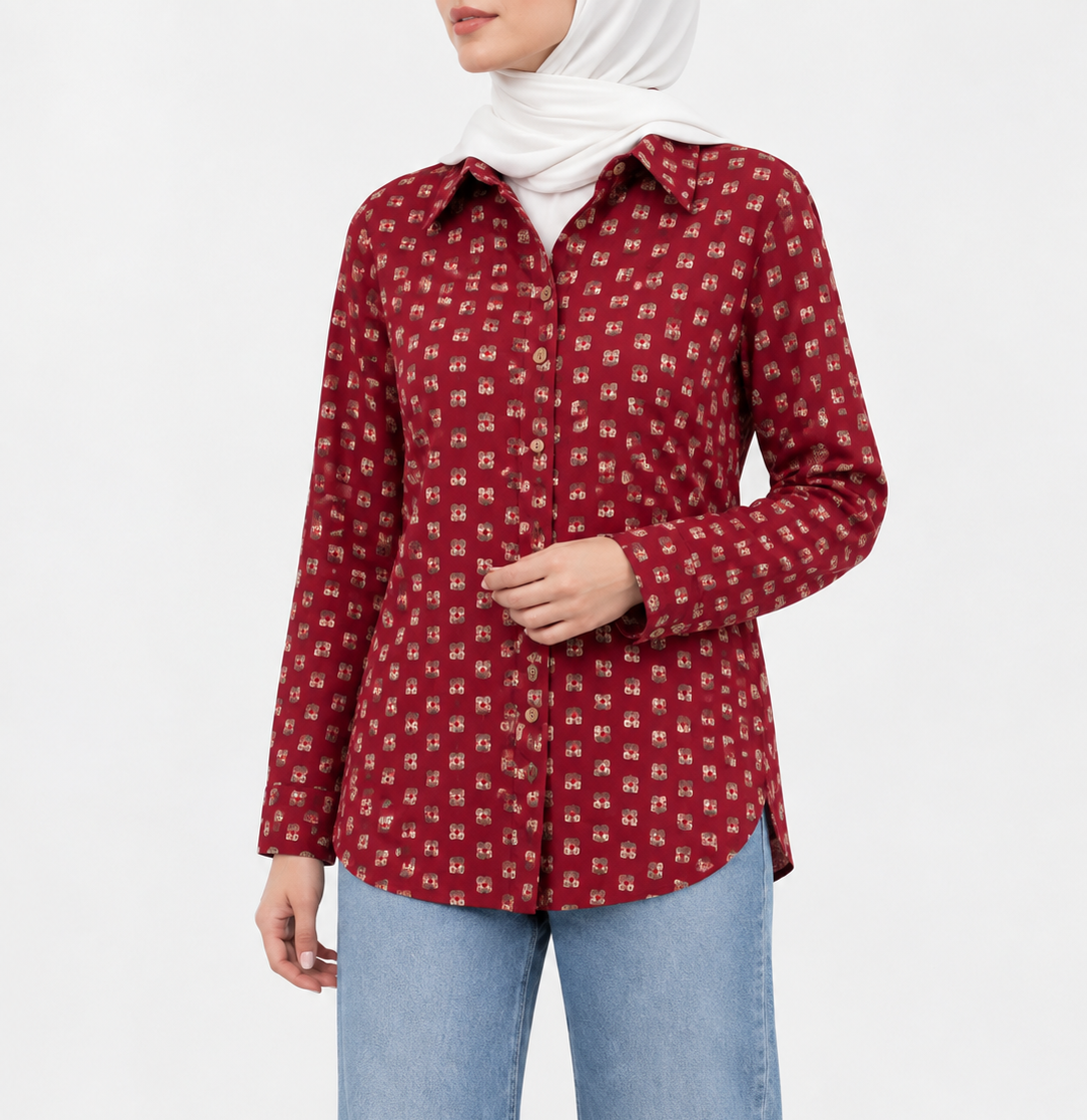 شومیز و پیراهن زنانه طرح جغد جنس لنین طرح دار